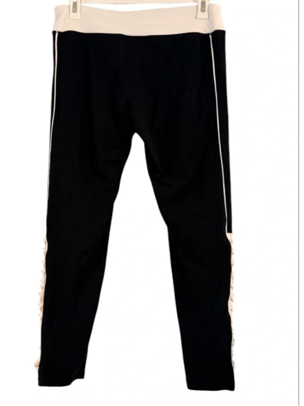 Msterial Girl Black White Colorblock Lace Up Yoga Leggings Size XL